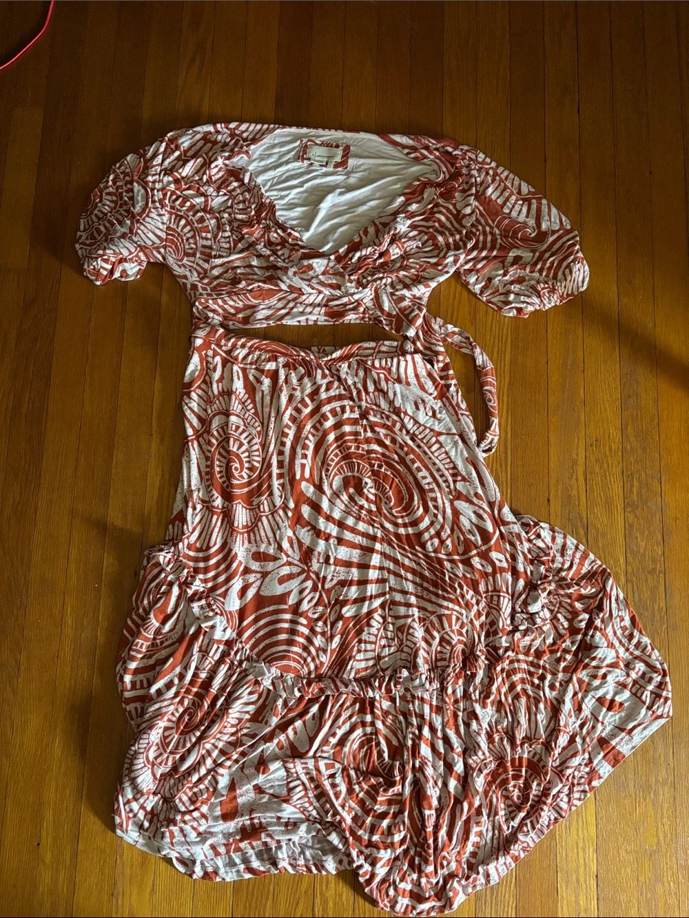 anthropologie bodhi wrap top and skirt set